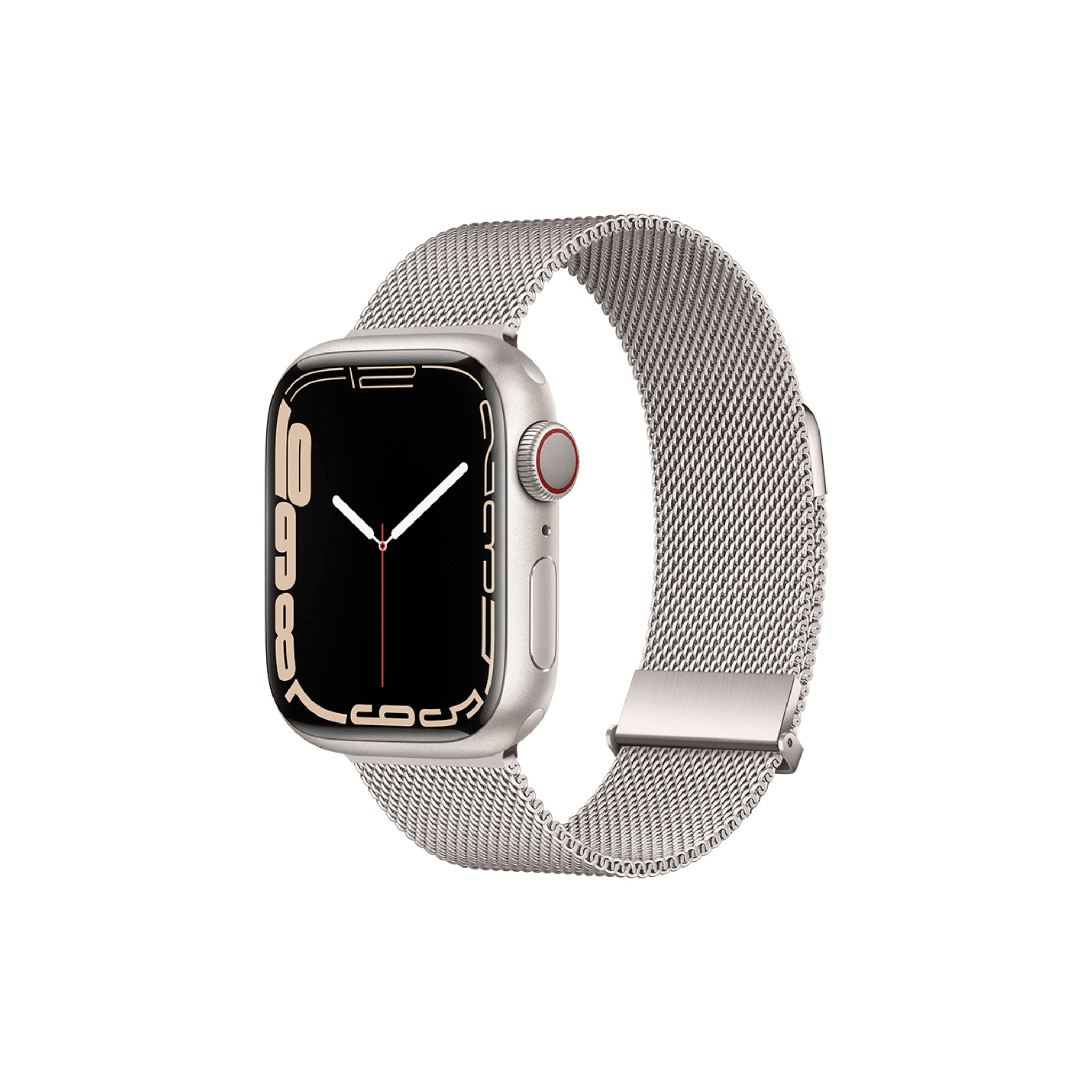 Milanaise Armband in Polarsternweiß – elegantes Edelstahlarmband mit magnetischem Verschluss